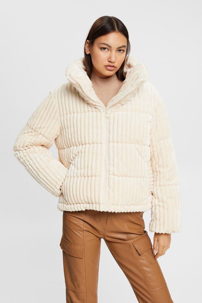 Corduroy puffer jacket, OFF WHITE, detail image number 0