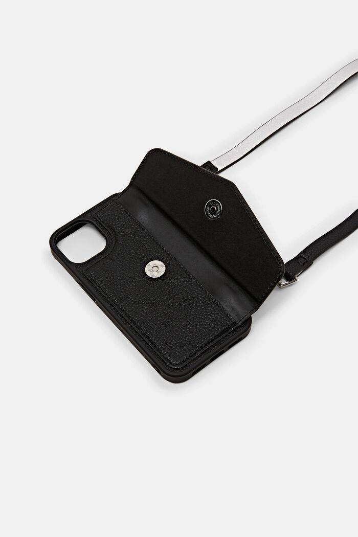 Phone case with detachable shoulder strap, BLACK, detail image number 3
