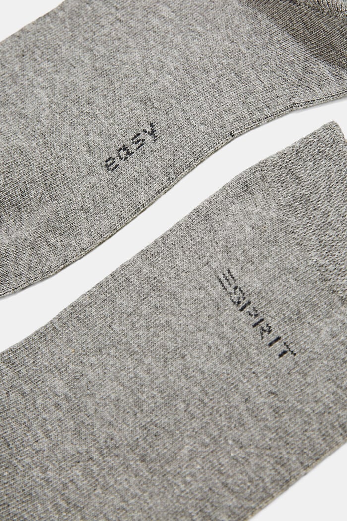 2-pack of socks with soft cuff, LIGHT GREY MELANGE, detail image number 1