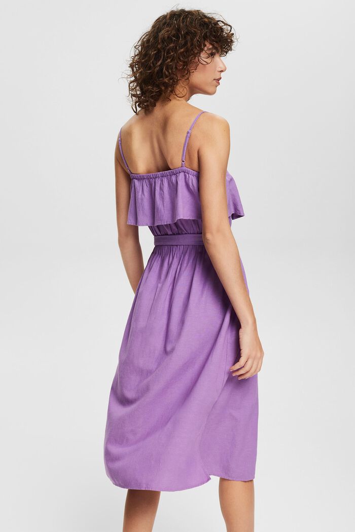 Linen blend: dress with adjustable straps, VIOLET, detail image number 3