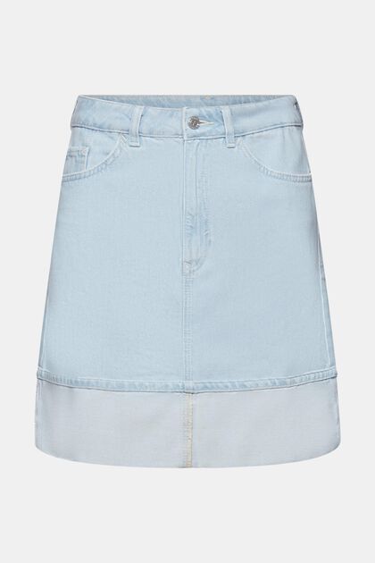 Mid-rise denim mini skirt