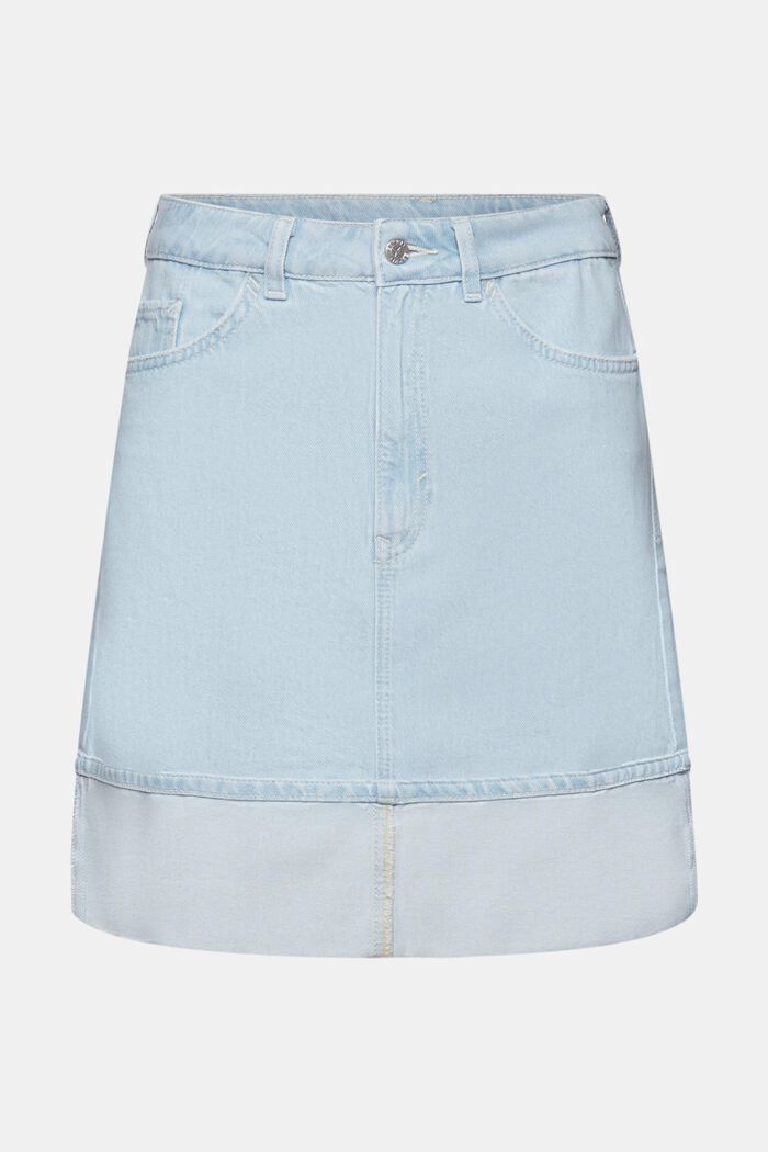 Mid-rise denim mini skirt, BLUE BLEACHED, detail image number 7
