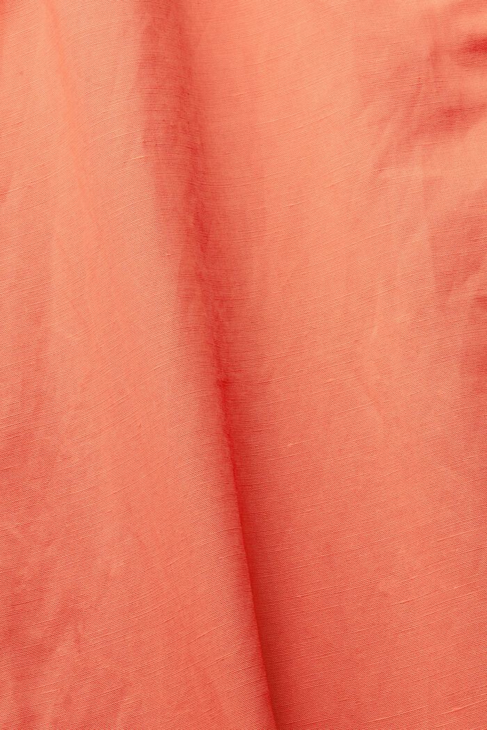 Blouse in blended linen, CORAL ORANGE, detail image number 4