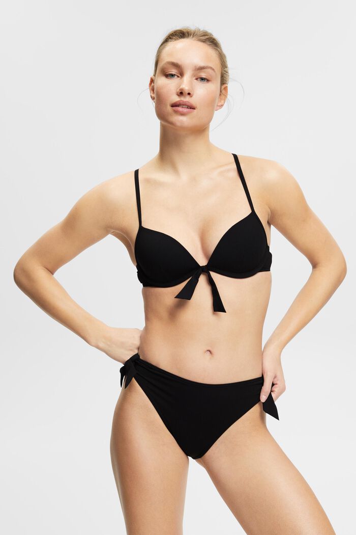 Textured bikini bottoms with ties, BLACK, detail image number 0