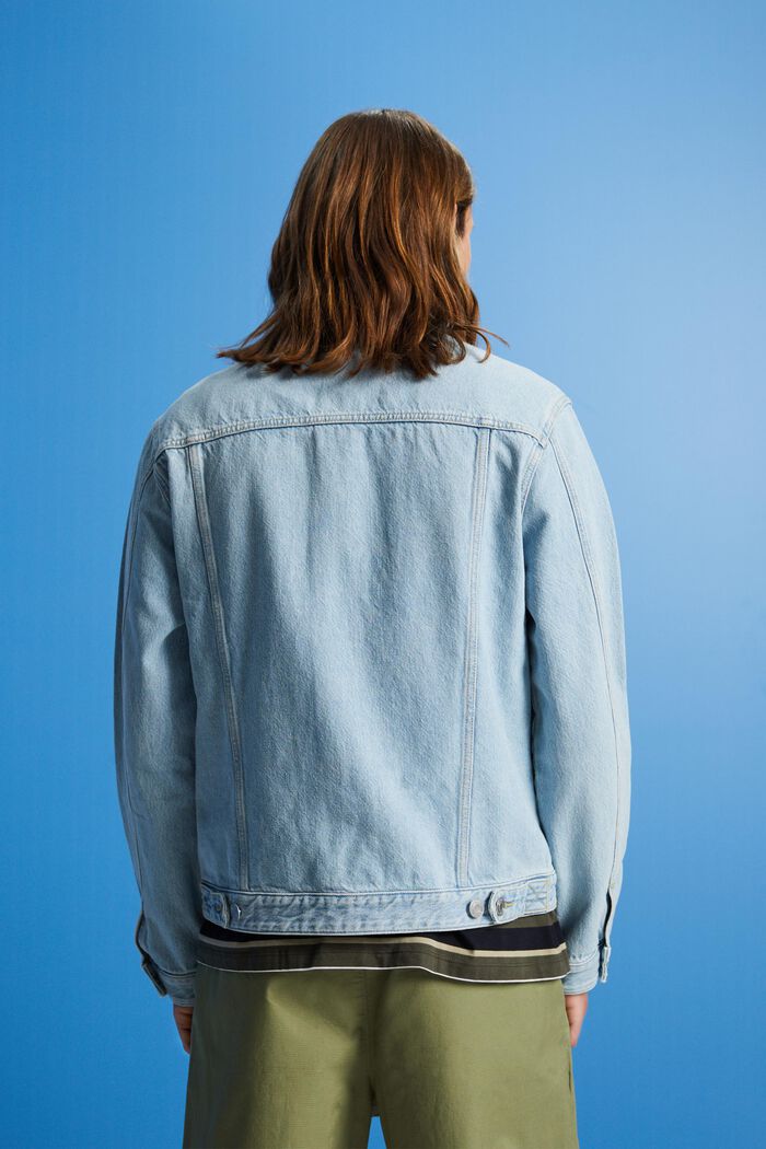 Sustainable cotton denim jacket, BLUE BLEACHED, detail image number 3