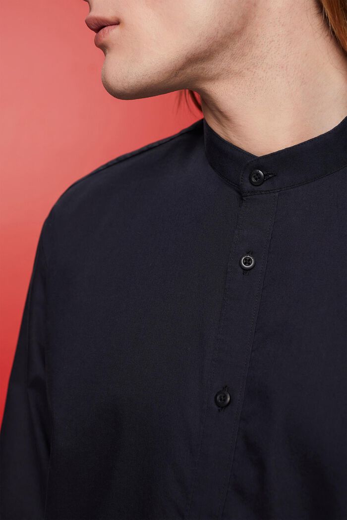 Slim fit shirt with band collar, BLACK, detail image number 2
