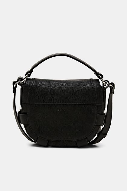 Leather saddle bag with decorative straps