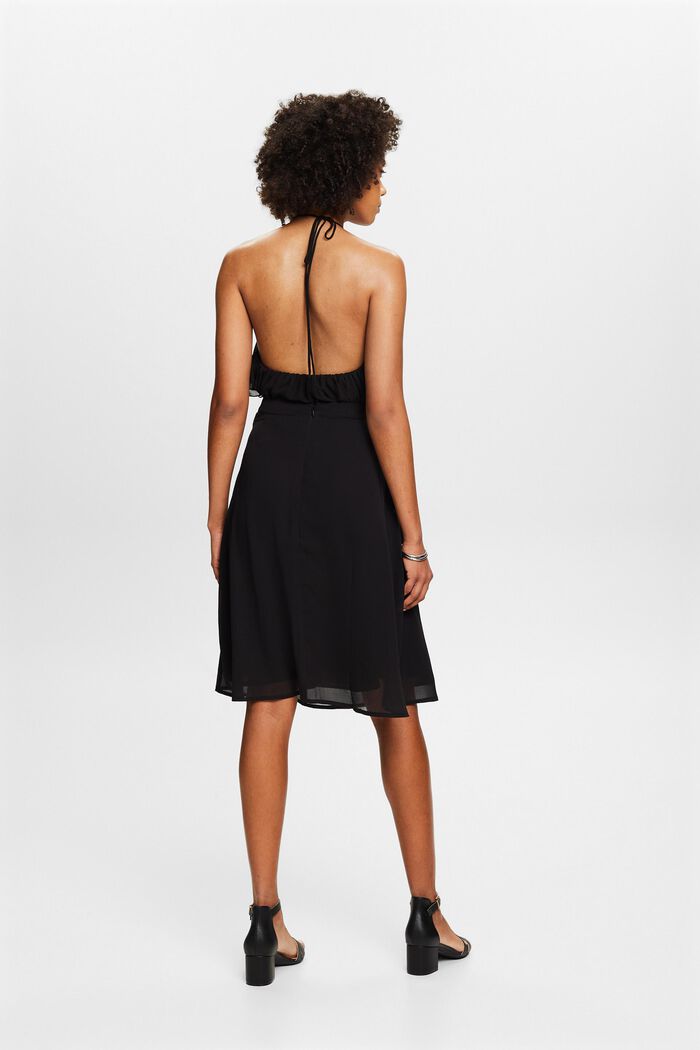 Crêpe Chiffon Midi Skirt, BLACK, detail image number 2