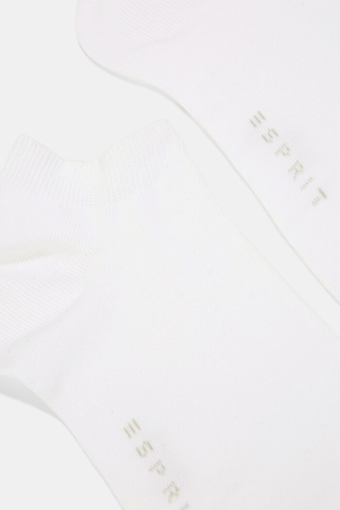 Double pack of trainer socks in an organic cotton blend, WHITE, detail image number 1
