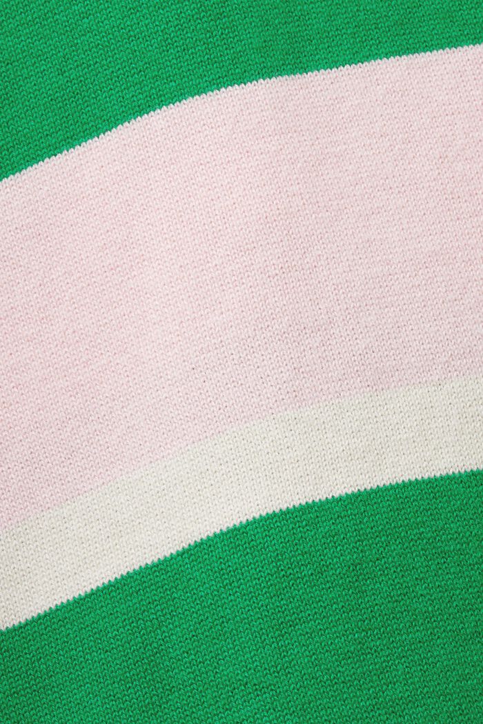 Striped Logo Cotton Polo T-Shirt, GREEN, detail image number 5