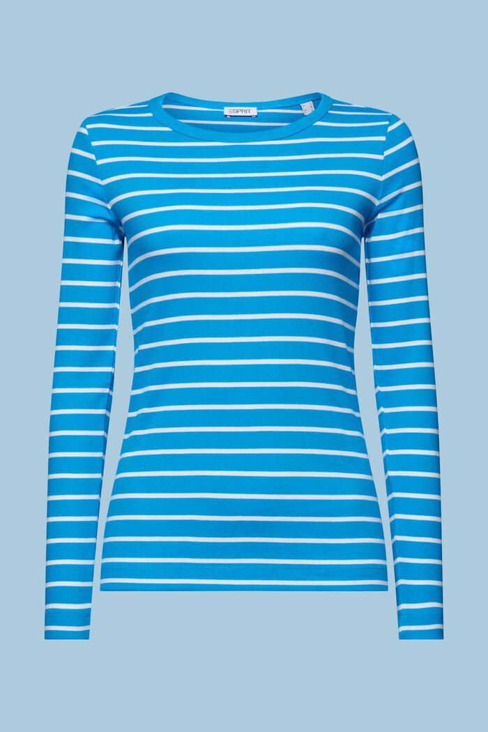 Striped Rib-Knit Top, BLUE, detail image number 5