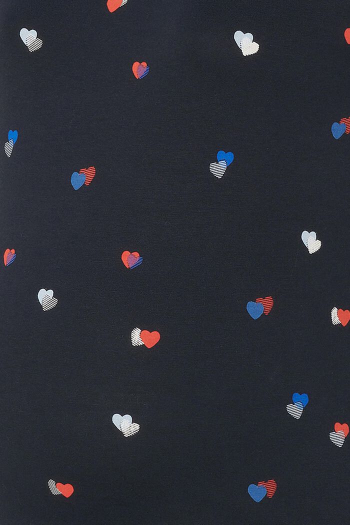 Heart print t-shirt, NIGHT SKY BLUE, detail image number 3