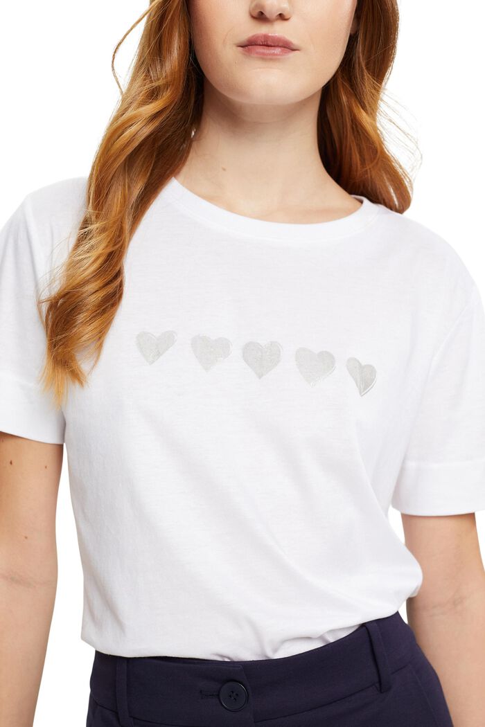 T-shirt with chest print, NEW WHITE, detail image number 2
