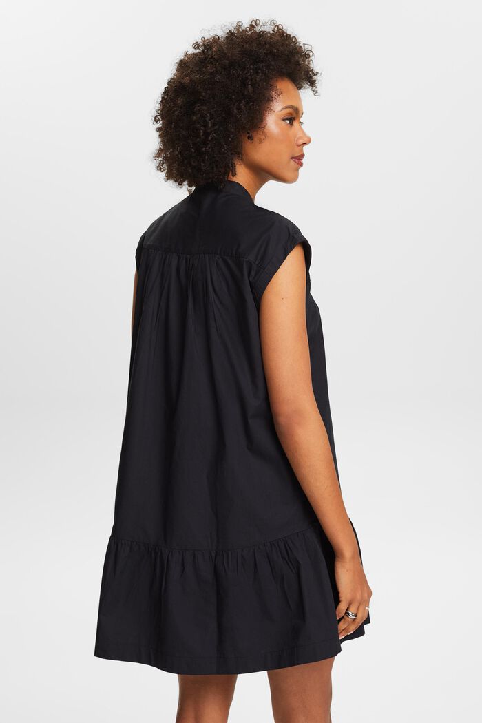 Flounced Hem Sleeveless Mini Dress, BLACK, detail image number 2