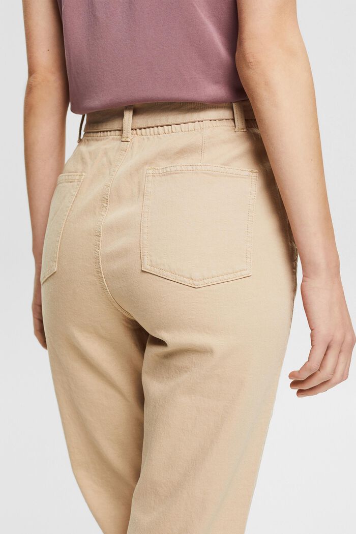 Containing hemp: trousers with a tie-around belt, SAND, detail image number 2