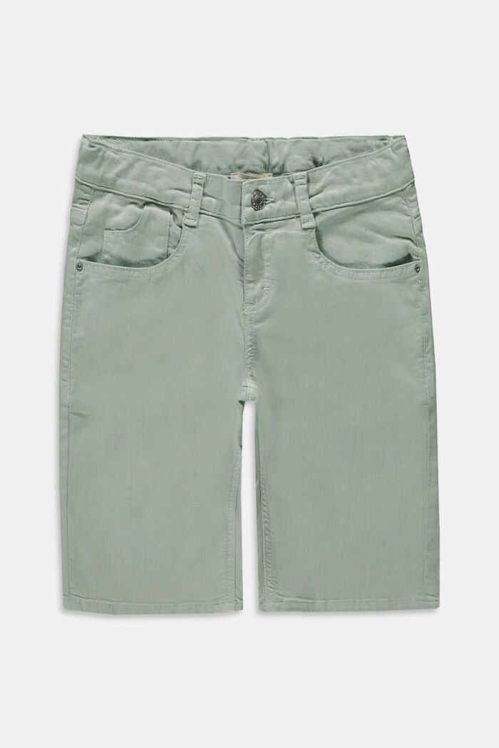 Bermuda shorts with an adjustable waistband, made of recycled material, LIGHT AQUA GREEN, detail image number 0