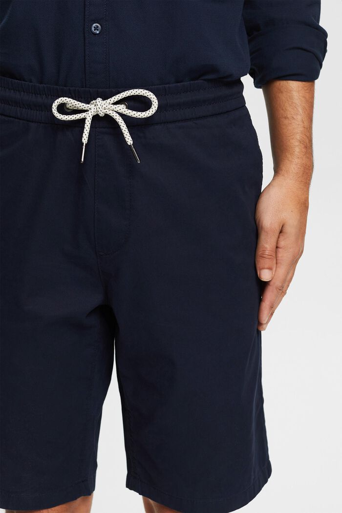 Shorts with an elasticated waistband, 100% cotton, NAVY, detail image number 0