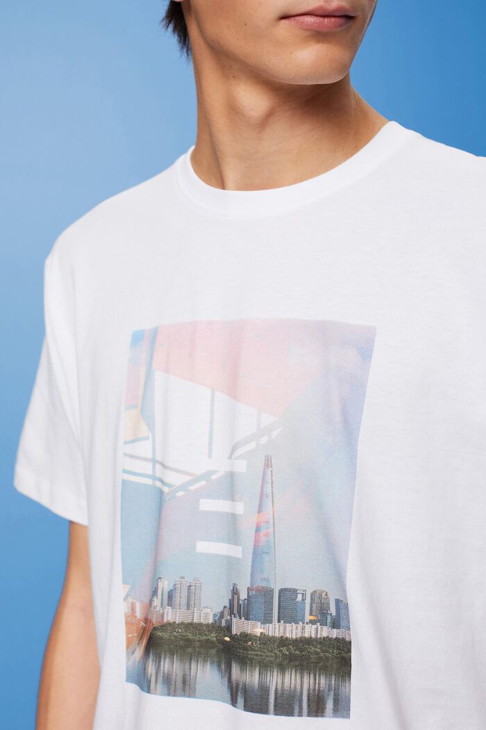 Cotton t-shirt with print, WHITE, detail image number 2