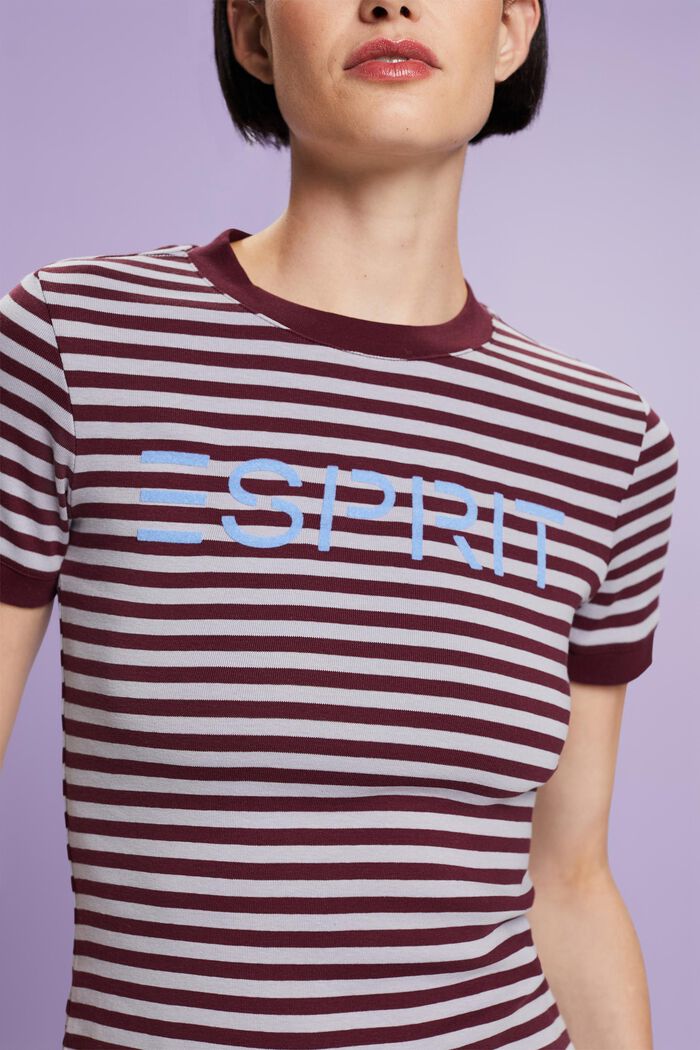 ESPRIT - Logo-Print Striped Cotton T-Shirt at our online shop