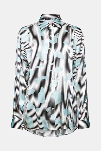 Silk Printed Button-Up Shirt