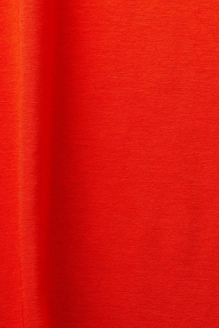 Mock Neck Jersey T-Shirt, RED, detail image number 5