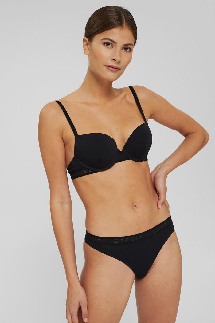 Heavily padded push-up bra with a border