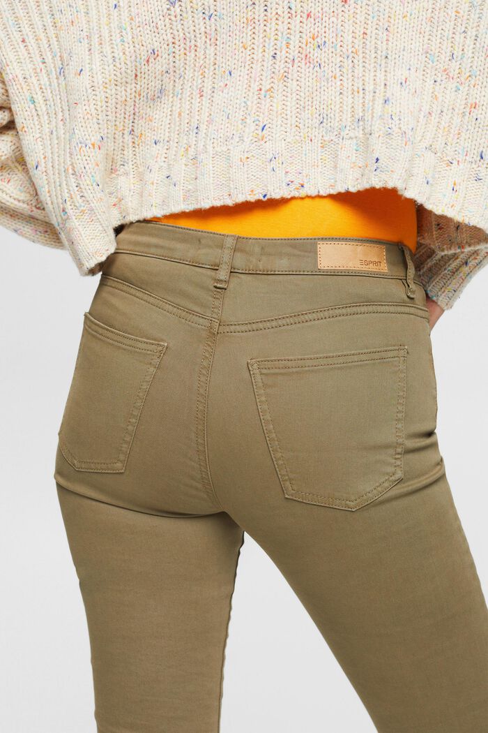 Mid-rise skinny fit trousers, KHAKI GREEN, detail image number 4