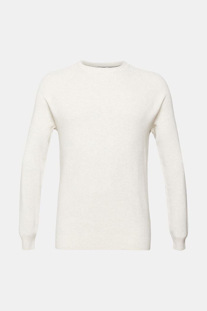Crewneck jumper, 100% cotton, OFF WHITE, detail image number 5
