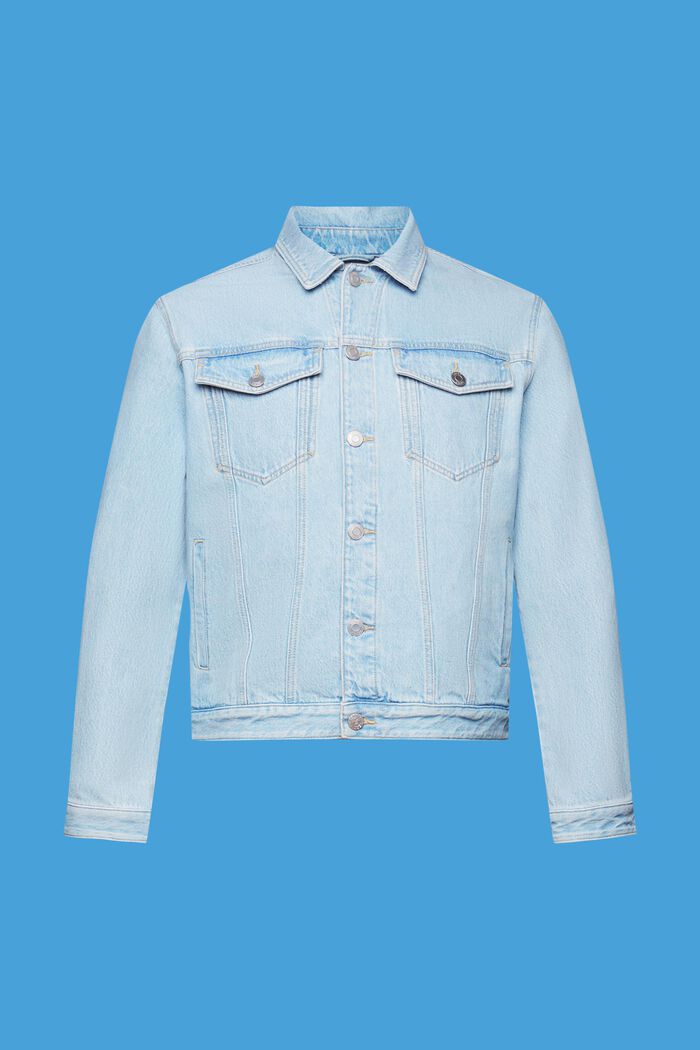 Sustainable cotton denim jacket, BLUE BLEACHED, detail image number 5