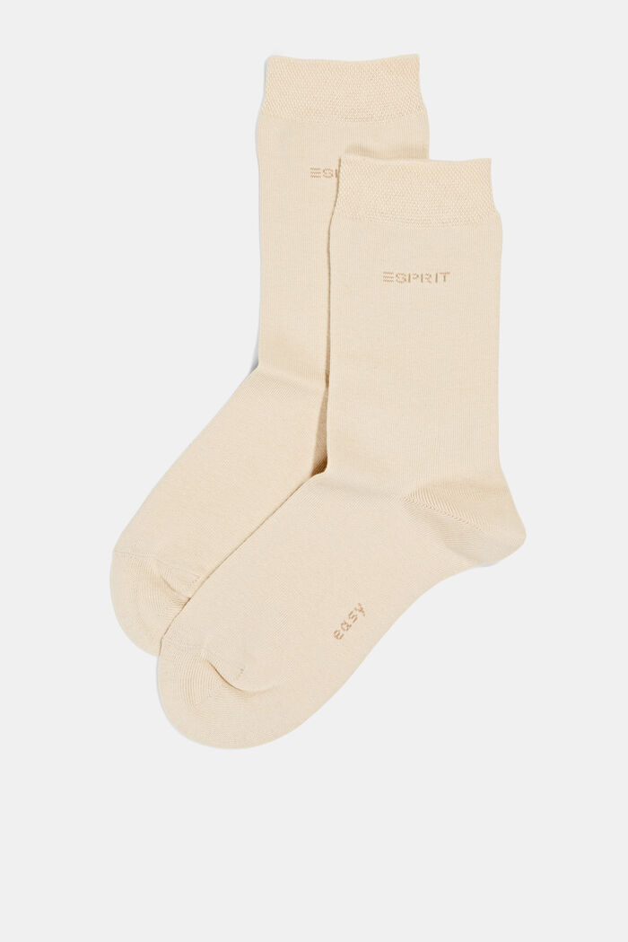 Double pack of socks made of blended organic cotton, CREAM, detail image number 0