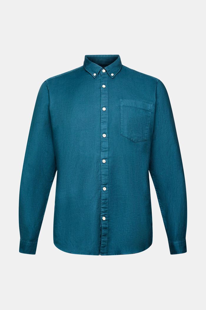 Button down cotton shirt, DARK TURQUOISE, detail image number 6