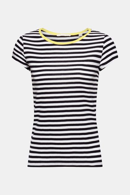 Striped t-shirt with capped sleeves