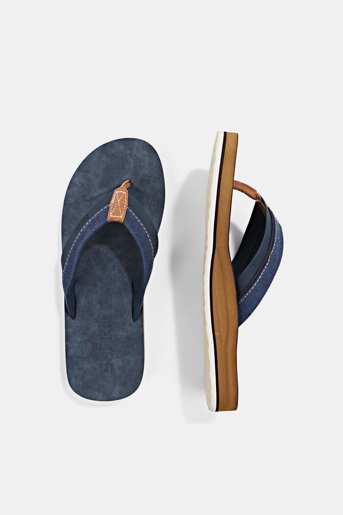 Thong sandals with material mix elements, NAVY, detail image number 1