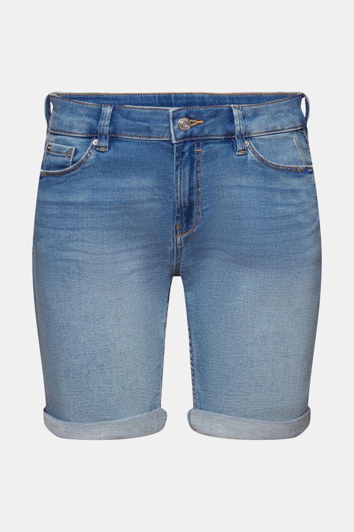 ESPRIT - Denim shorts made of blended organic cotton at our online shop