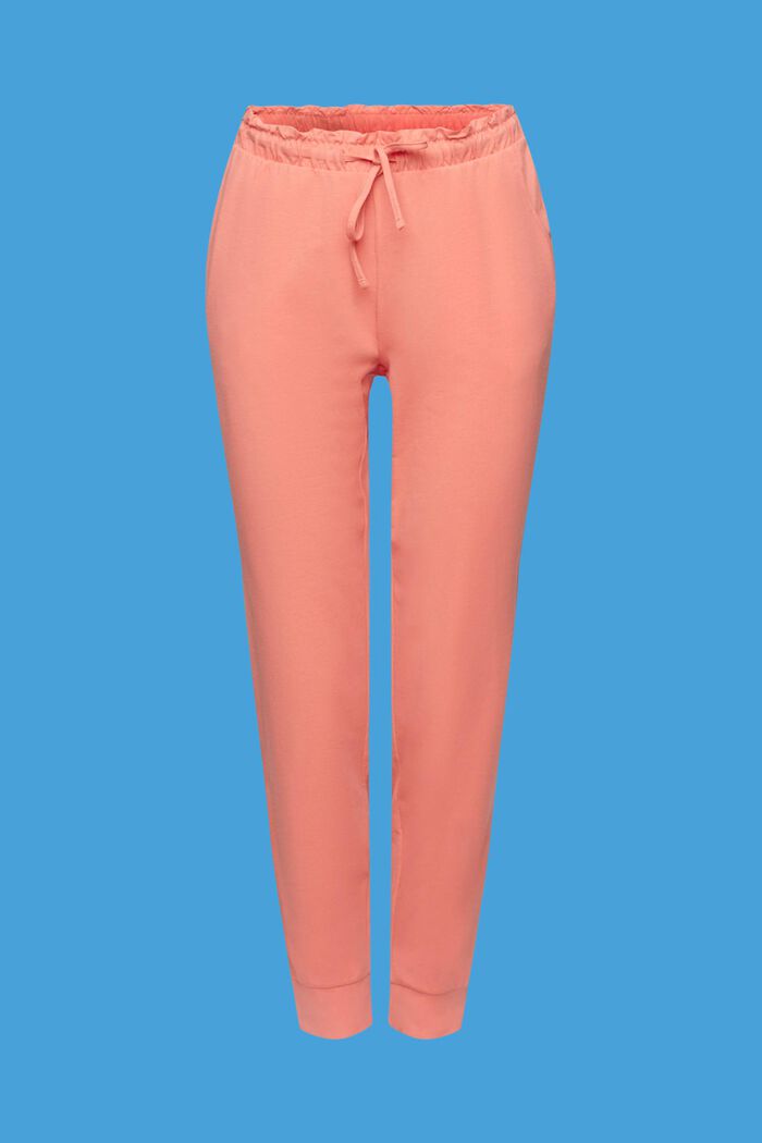 Jersey trousers with elasticated waistband, NEW CORAL, detail image number 5