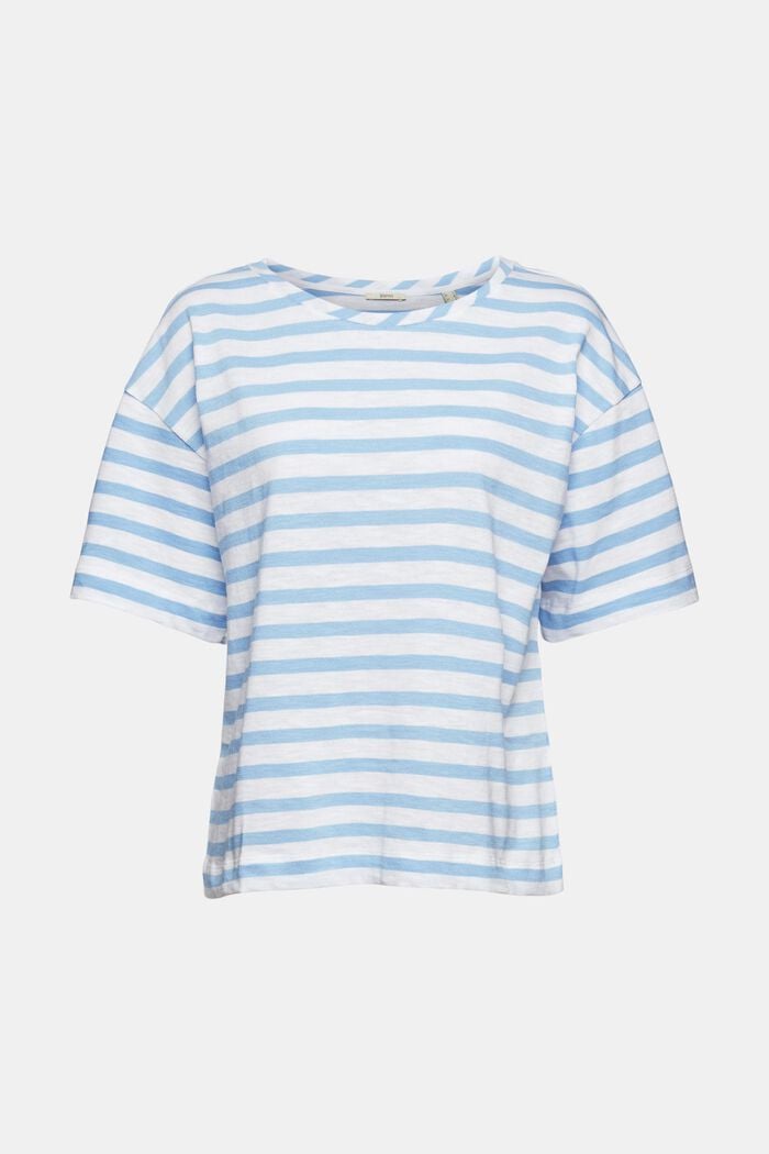 striped T-shirt, LIGHT TURQUOISE, overview