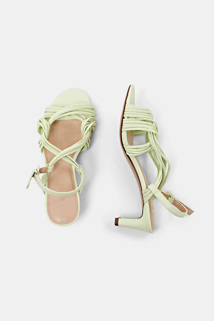 Strappy block heel sandals, LIGHT GREEN, detail image number 5