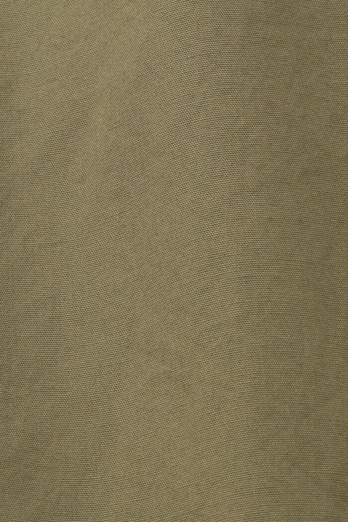 Cotton Stand Collar Shirt, KHAKI GREEN, detail image number 4