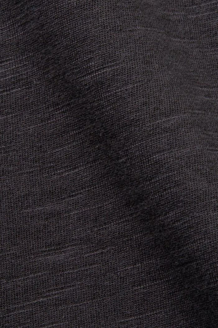 Textured cotton T-shirt, ANTHRACITE, detail image number 6