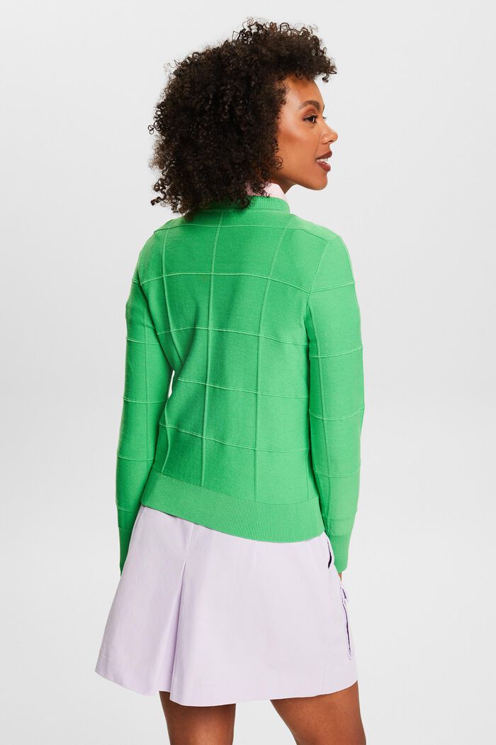Textured Tonal Grid Sweater, CITRUS GREEN, detail image number 2