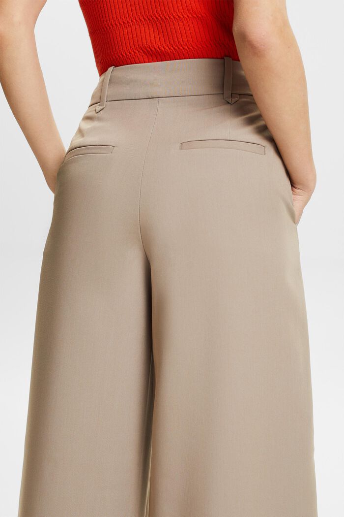 Twill Wide Leg Pants, LIGHT TAUPE, detail image number 4