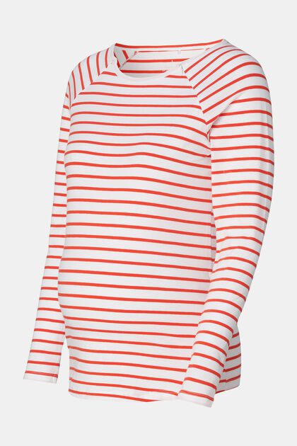 MATERNITY Organic Cotton-Blend Striped T-Shirt