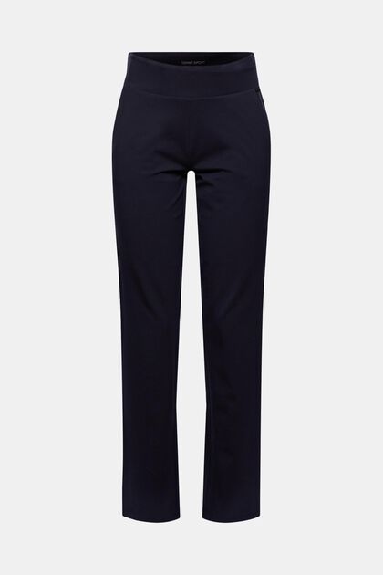 Jersey trousers made of organic cotton, NAVY, overview