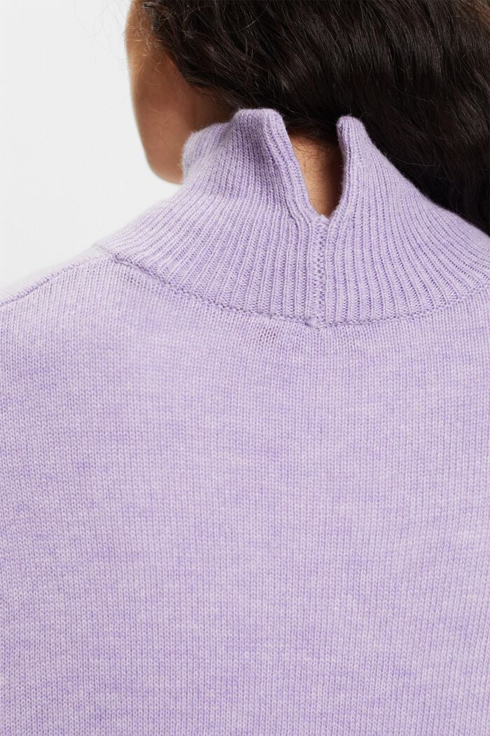 Wool-Blend Mockneck Sweater, LAVENDER, detail image number 2