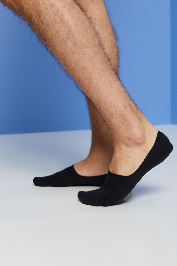 Double pack of trainer socks with an anti-slip finish, BLACK, detail image number 1