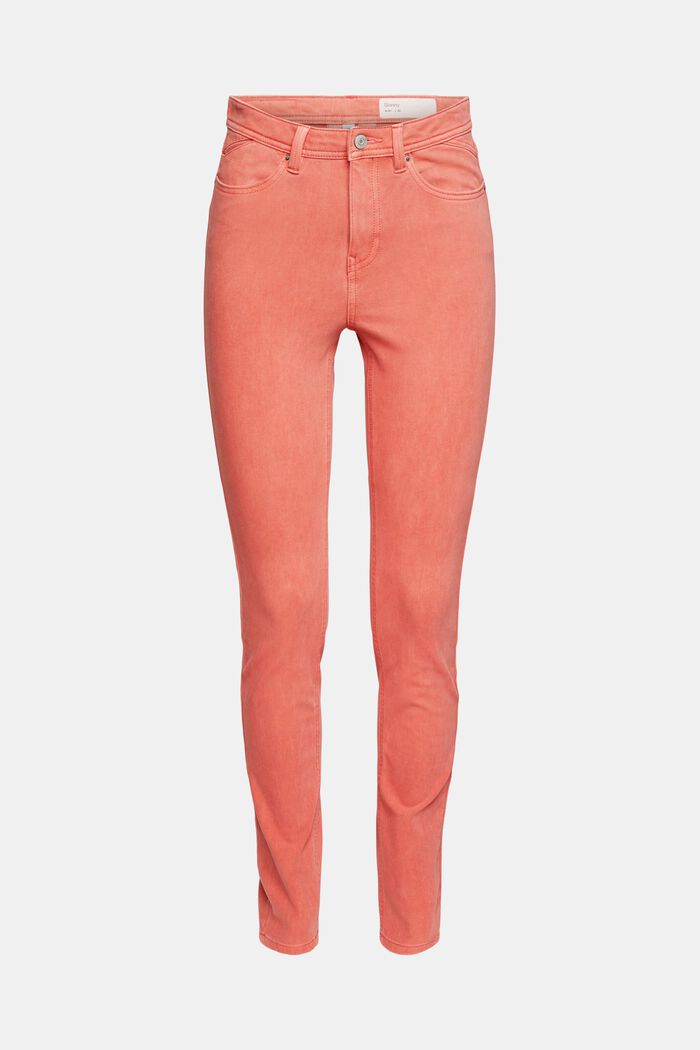 Stretch trousers in organic blended cotton, CORAL, detail image number 2