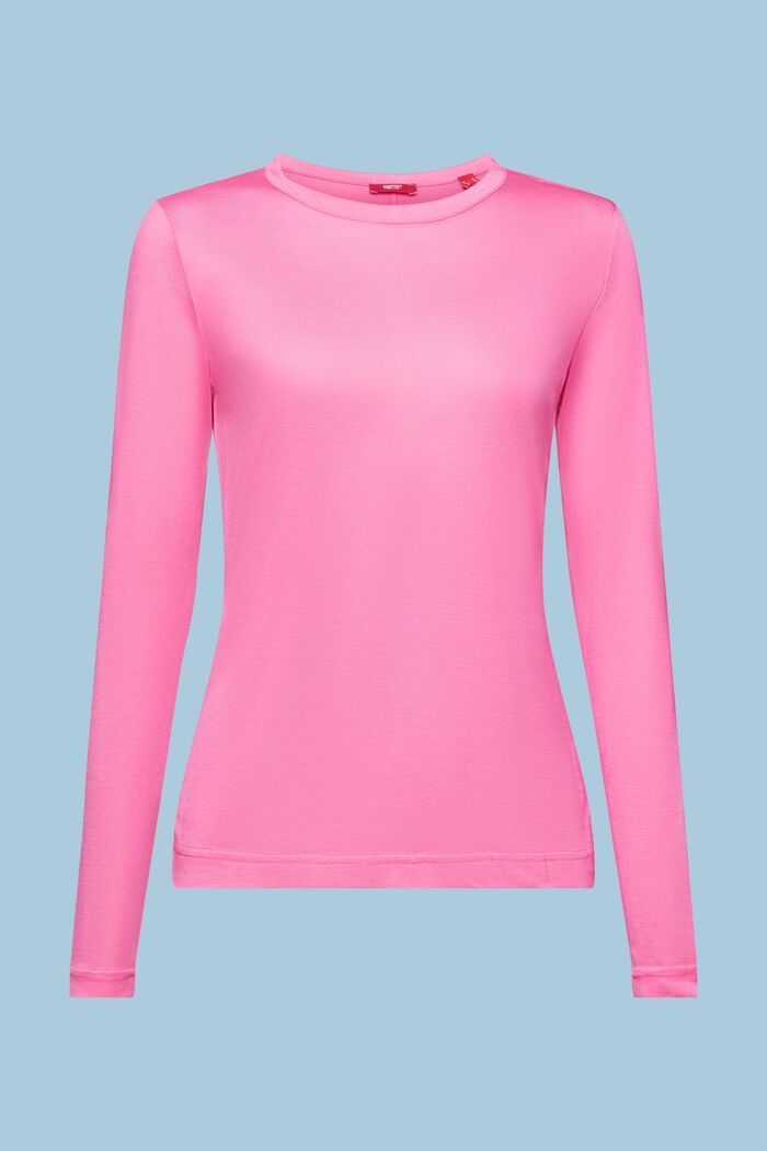Jersey Longsleeve Top, PINK FUCHSIA, detail image number 7