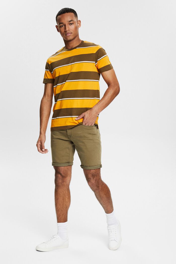 Striped jersey T-shirt, DARK KHAKI, detail image number 2