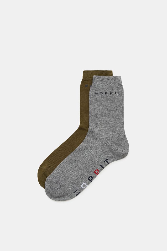Kids' socks with logo, OLIVE, detail image number 0