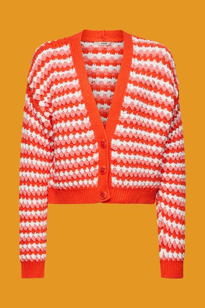 Chunky knit V-necked cardigan